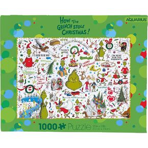 AQUARIUS Grinch Collage Puzzle (1000 Piece Jigsaw Puzzle) - Glare Free - Precision Fit - Virtually No Puzzle Dust - Officially Licensed Grinch Collectibles - 20x28 Inches