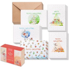 MPFY- Holiday Cards, Christmas Cards, Pack of 30 with Envelope, Message Inside, 5 Unique Design, Christmas Cards Boxed, Christmas Card, Holiday Cards Bulk, Greeting Cards, Mother's Day Gift