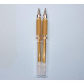 Uni-ball Signo Broad UM-153 Gel Ink Pen, Gold Ink, 2 pens per Pack (japan import) [Komainu-Dou Original Package]