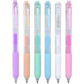 AIHAO Retractable Milky Gel Pens, Fine Point, Color Pen for Journaling, Drawing, Adult Coloring, Note Taking, 6 Pack, 0.5mm