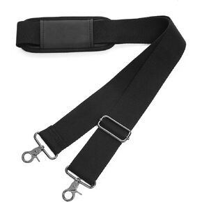 حزام كتف seyfocnia، حزام حقيبة أمتعة بديل عالمي، حزام كتف عريض للكمبيوتر المحمول، أحزمة حقيبة كروس مبطنة قابلة للتعديل مقاس 52 بوصة، أسود in Kuwait