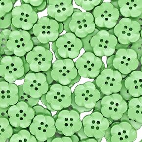 50-Pcs 11/16" Flower Resin Buttons | Bulk Assorted Colorful Flower Buttons for Sewing Crafts Shirts Clothes Decorations (17mm, 10 Colors, 5 Pcs/Color)
