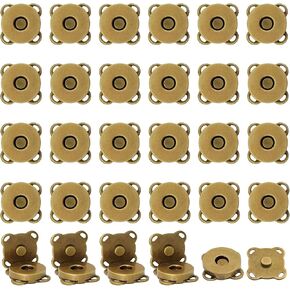 30 Sets Magnetic Snap Buttons,14mm Bronze Magnetic Button for Clothes, Bags, Purses,Sewing on Magnetic Snaps for Fabric DIY Craft