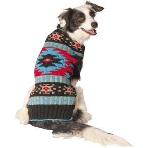 Chilly Dog Black Southwest Dog Sweater, XX-Small