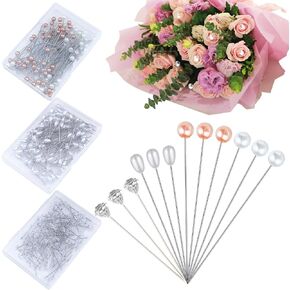 300PCS 1.5 Inch Straight Clear Corsage Boutonniere Pins with Crystal Heads Diamond Rhinestone Floral Pins Ideal for DIY Decoration, Crafts, Sewing, Quilting and Wedding Bridal Hair Accessories