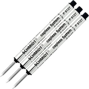 Schmidt 3 Pack P8127 Short Capless Rollerball - Black Ink