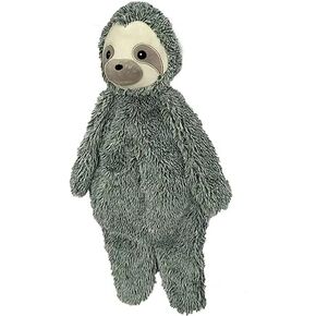 Petlou Stuffingless Floppy Plush Dog Toys with Durable Squeak and Crinkle Paper Dog Chew Toys (Green Grey, 19" Floppy Sloth)