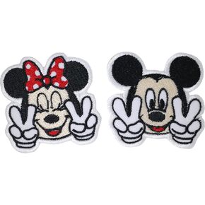 Mickey and Minnie Iron On Patches Embroidered Iron on Patch for Clothing, Hats, Bags, Backpacks Funny Iron On Applique Badge, Appique Patch, Iron on Patch