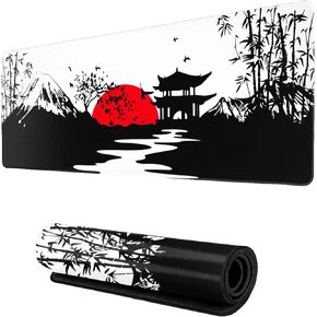 Japanese Cherry Blossom Flower Gaming Mouse Pad Large XL Desk Mat Long Extended Pads Big Mousepad for Home Office Decor Accessories 31.5 X 11.8 Inch