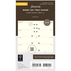 Personal Week on two pages English Monday start 2025, packaging may vary