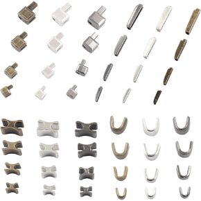 Coufce 12 Sets Metal Zipper Stopper Slider Replacement Metal Zipper Latch Slider Retainer Insertion Pin for Jackets Coats DIY Sewing (Size 10/8/5/3)