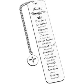 Stocking Stuffers for Teen Girls, Christmas Stocking for Daughter Gifts from Mom Dad Bible Bookmark for Teen Girls Baptism Gifts Christian Bookmark 16th 18th 21st Birthday Bookmarks for Reading Women