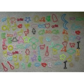 Assortment of 60 Fun Bands Silly Bandz Rubber Band Bracelets - America, Crazy Characters, Rock 'n' Roll, Sea Life, Sports, Zoo Creatures and More!
