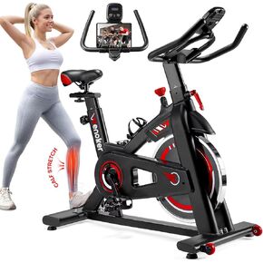 Exercise Bike, WENOKER Magnetic Resistance Stationary Bike for Home, Indoor Bike with Whisper Quiet, Heavy Flywheel and Upgraded LCD Monitor