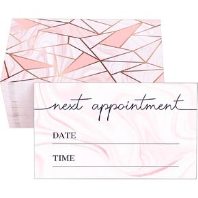 RXBC2011 Next Appointment Cards for Beauty Makeup Hair Nail Salon Barber Shop Restaurants Therapist 2x3.5 Inch Pack of 100 pink marble