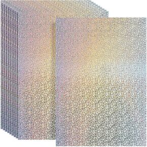 Lurrose Holographic Card Stock, 10 Sheets Metallic Cardstock Paper, Glitter Shiny Cardstock for Crafts Scrapbook Birthday Card Making