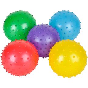 5" Colorful Inflatable Knobby Sensory Spiky Balls for Toddlers and Kids - Sold Deflated