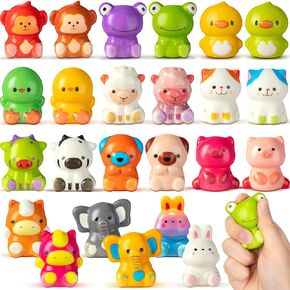 24 Pcs Slow Rising Animal for Party Favors, Filled with Sensory Fidget Soft Kawaii Animal for Christmas Birthday Goodie Bag Stuffers, Piñata Stuffers Prizes