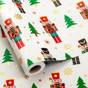 MIMUTI Dog Christmas Wrapping Paper - Green Christmas Wrapping Paper Roll, 17in x 33ft, Reversible Cute Dog Christmas Wrapping Paper Design for Holiday, Party, Celebration in Saudi Arabia