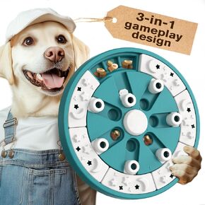KADTC Dog Puzzle Toy for Small/Medium/Large Dogs Puppy Food/Treat Toys Level 3 in 1 Interactive Mental Stimulation Brain Games Boredom Busters Keep Them Busy Beginner Enrichment Puzzles Toys