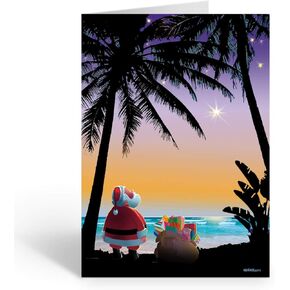 Stonehouse Collection Tropical Stars Christmas Card - Beach and Tropical 18 Cards and Envelopes (18)