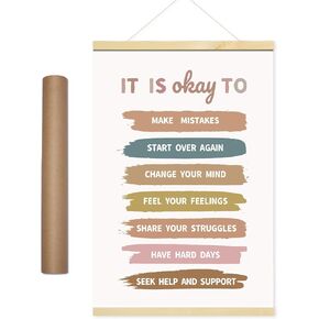 Empowering and Positive - Motivational Poster for Classroom, Mental Health Posters 16x24, Motivational Classroom, Boho Classroom Decor - Hanging Poster, Motivational Wall Decor for Office & Classroom