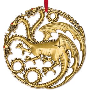 Papyrus Game of Thrones Christmas Ornament with Blank Card (Targaryen Sigil)