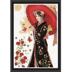 Design Works Crafts Counted Cross Stitch Kit, Red Parasol