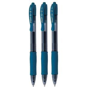 Pilot G2 07 Peacock Green Fine Retractable Gel Ink Pen Rollerball 0.7mm Nib Tip 0.39mm Line Width Refillable BL-G2-7 (Pack of 3)