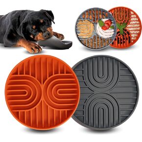 CEOCE 2 Pack Slow Feeder Dog Bowls for Large & Small Dog Bowls Non-Slip Dog Accessories. Silicone Lick mat for Dogs. Dishwasher Safe. Multiple pet Supplies, cat & Dog Accessories 2 Colors,Flat licky
