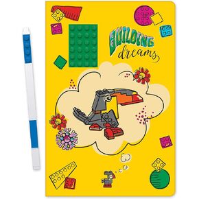 LEGO Stationery Building Dreams Hardcover Notebook with 4x6 Green Brick and Blue Gel Pen Set (52525)