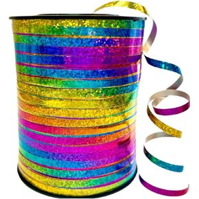 GIFTEXPRESS 500 Yards Shiny Metallic Rainbow Curling Ribbon for Holiday, Gift Wrap, Balloon, Christmas and New Year Decoration, Birthday Party, Art and Craft