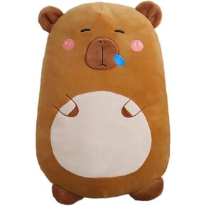 Capybara Plush Pillow Stuffed Capybara Animal Hugging Pillow 17.71inch Cute Capybara Body Pillow Sleeping Pillow for Kids(Capybara,Brown)