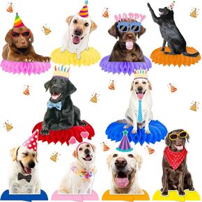 Labrador Honeycomb Centerpieces Labrador Dog Birthday Party Decorations 12Pcs Labrador Table Centerpieces Labrador Party Table Decorations for Puppy Pet Baby Shower Party Supplies