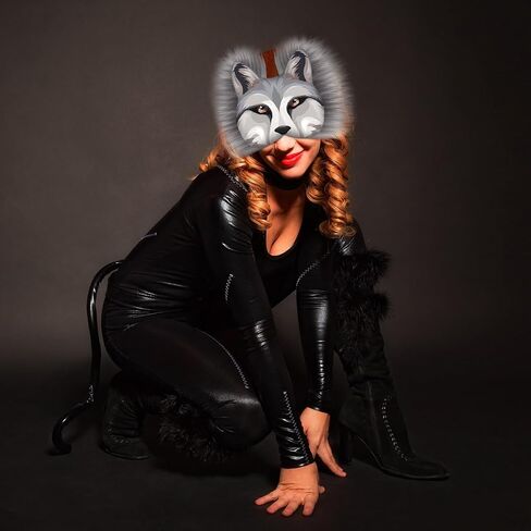 41 Pcs Cat Fox Mask DIY Therian Mask Blank Animal Half Facemask for Therian Gear Masquerade Cosplay Party Favors(Classic Color,Cat) in Saudi Arabia