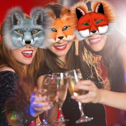 41 Pcs Cat Fox Mask DIY Therian Mask Blank Animal Half Facemask for Therian Gear Masquerade Cosplay Party Favors(Classic Color,Cat) in Saudi Arabia