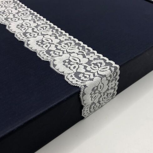 2.15 Inches Wide Lace Ribbon, Lace Trim, Elastic Stretchy Lace Fabric - 5 Yards, Perfect for Crafting, Sewing Making, Gift Wrapping and Bridal Wedding Decorations - 8885 (White) in Saudi Arabia
