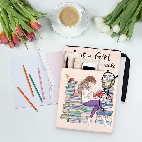1pc Floral Pattern Book Covers 13.4x9.45 inches Polyester Book Sleeve Book Protectors with Zipper and Front Pocket for Students Teachers and Book Lovers in Saudi Arabia