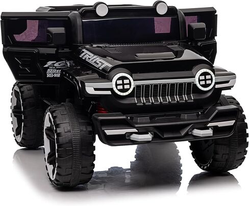 12V Electric Kids Ride on Car with Remote Control, 2 Seater 4WD Off-Road Truck with Decor Spare Tire, 25W Dual Motor, Spring Suspension, Battery Powered Ride On Toys for Boys Girls, White in Kuwait