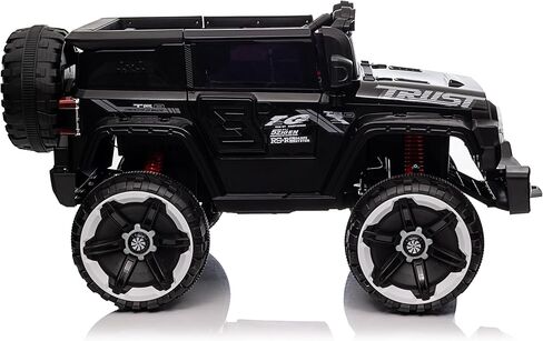 12V Electric Kids Ride on Car with Remote Control, 2 Seater 4WD Off-Road Truck with Decor Spare Tire, 25W Dual Motor, Spring Suspension, Battery Powered Ride On Toys for Boys Girls, White in Kuwait