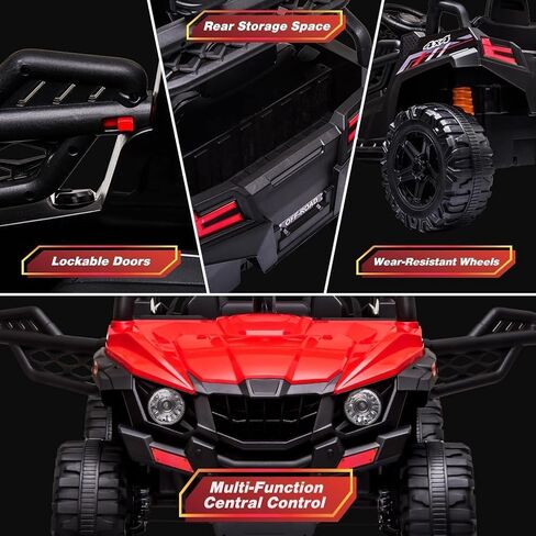 12V Kids Ride On Car Truck Electric Vehicle for Toddlers Battery Powered Car Toy with Remote Control, Spring Suspension, LED Lights, and Music, Pink in Saudi Arabia