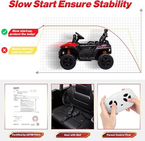 12V Kids Ride On Car Truck Electric Vehicle for Toddlers Battery Powered Car Toy with Remote Control, Spring Suspension, LED Lights, and Music, Pink in Saudi Arabia