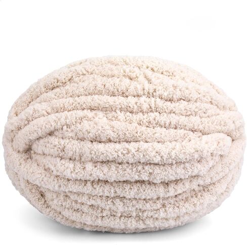 6 Pack Chunky Yarn for Crocheting, 1440g/51oz Thick Chunky Chenille Yarn for Arm Knit, Soft Plush Yarn with Crochet Hook for Making Blankets DIY Crafts/ 3 Pack Beige, 3 Pack Navy Blue in Saudi Arabia