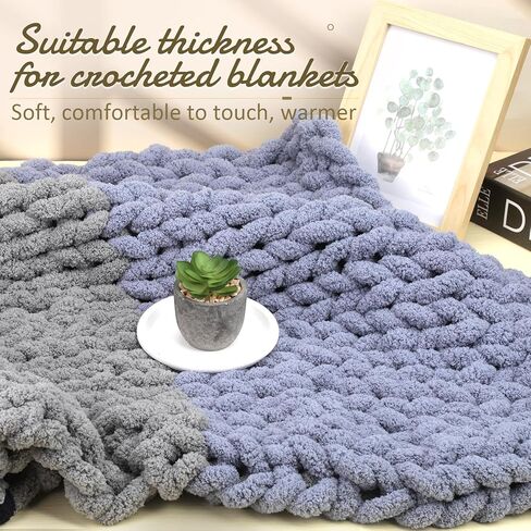 6 Pack Chunky Yarn for Crocheting, 1440g/51oz Thick Chunky Chenille Yarn for Arm Knit, Soft Plush Yarn with Crochet Hook for Making Blankets DIY Crafts/ 3 Pack Beige, 3 Pack Navy Blue in Saudi Arabia