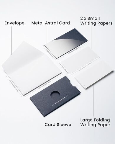 novium Metal Astral Card - Infinite Edition, Luxury Gift Greeting Card with Envelope – Unique Metal Design, Premium Paper, Includes 3 Writing Papers – 4x6 inches in Kuwait