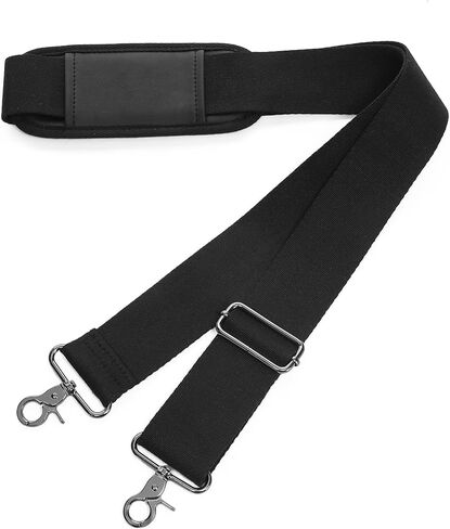 حزام كتف seyfocnia، حزام حقيبة أمتعة بديل عالمي، حزام كتف عريض للكمبيوتر المحمول، أحزمة حقيبة كروس مبطنة قابلة للتعديل مقاس 52 بوصة، أسود in Kuwait