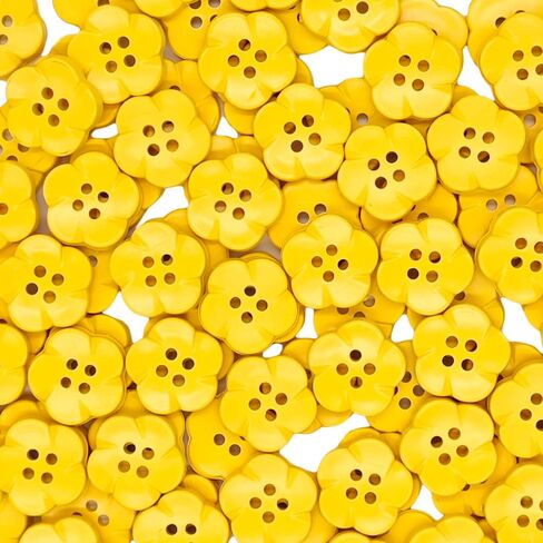 50-Pcs 11/16" Flower Resin Buttons | Bulk Assorted Colorful Flower Buttons for Sewing Crafts Shirts Clothes Decorations (17mm, 10 Colors, 5 Pcs/Color) in Kuwait