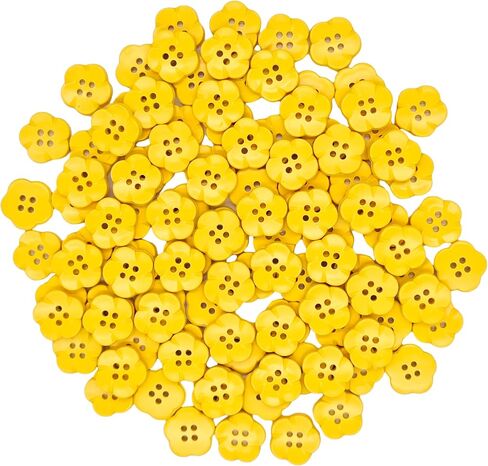 50-Pcs 11/16" Flower Resin Buttons | Bulk Assorted Colorful Flower Buttons for Sewing Crafts Shirts Clothes Decorations (17mm, 10 Colors, 5 Pcs/Color) in Kuwait