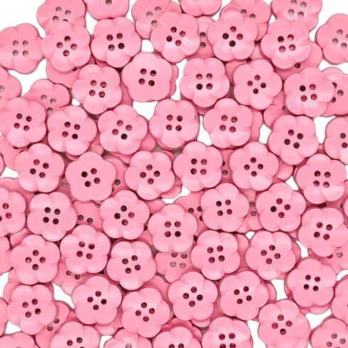 50-Pcs 11/16" Flower Resin Buttons | Bulk Assorted Colorful Flower Buttons for Sewing Crafts Shirts Clothes Decorations (17mm, 10 Colors, 5 Pcs/Color) in Kuwait