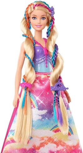 Barbie Dreamtopia Twist ‘n Style Princess Hairstyling Doll (11.5-in Blonde) with Rainbow Hair Extensions & Accessories, Gift for 3 to 7 Year Olds in Saudi Arabia